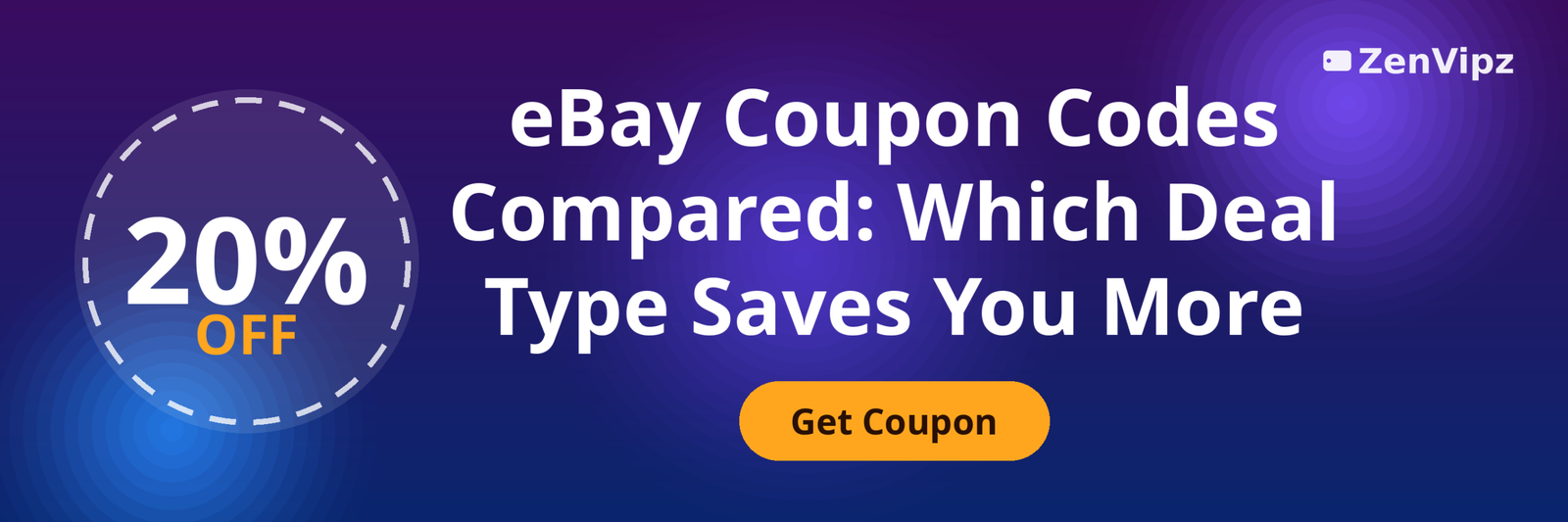 Side-by-side comparison of current eBay coupon code deal types