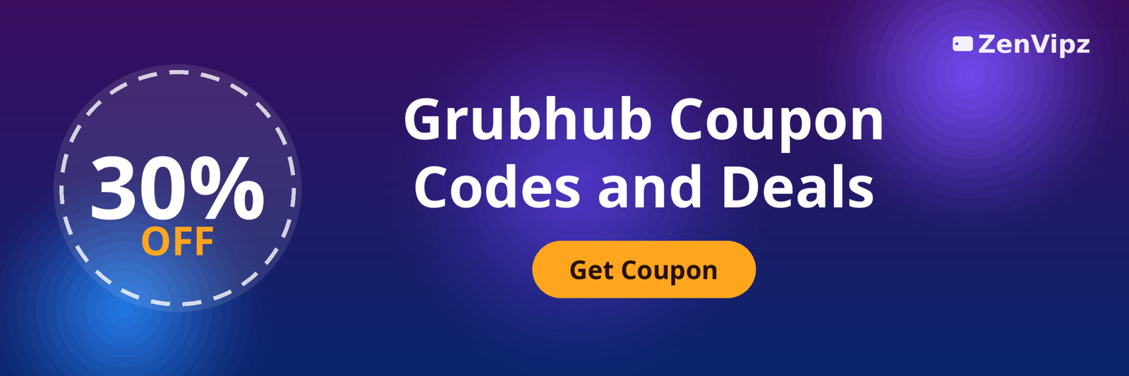 Grubhub coupon codes October 2026 showing a 30 percent off food delivery deal